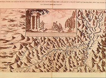 Kort over Valteline, returneret til schweizerne af Louis XIII (1601-43) konge af Frankrig og Navarra, 1626
